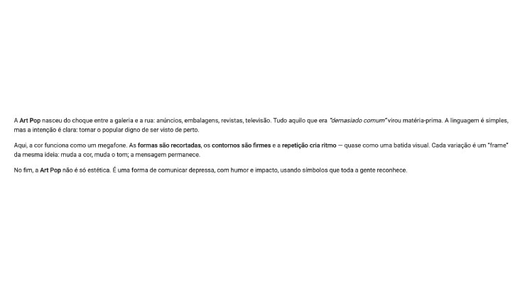 Exemplo visual 2 do bloco texto